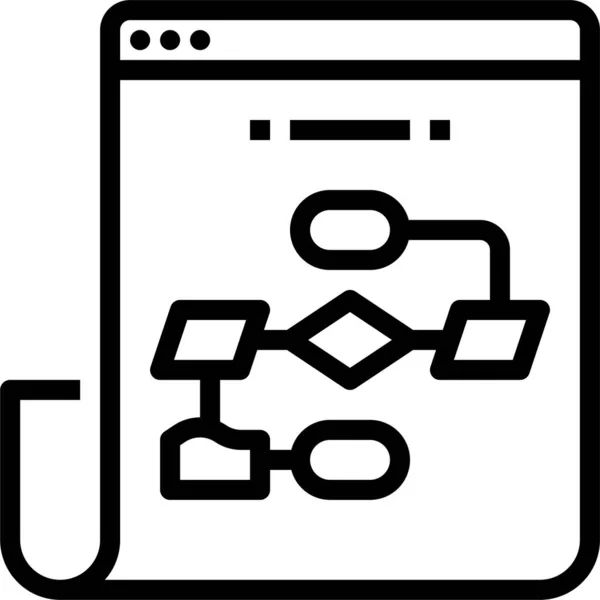 Processus Organigramme Plan Icône — Image vectorielle