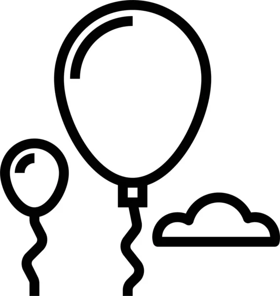 Fiesta Celebración Globos Icono Estilo Esquema — Vector de stock