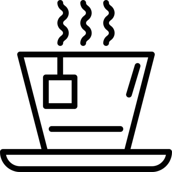 Kaffe Kopp Dryck Ikon Kontur Stil — Stock vektor