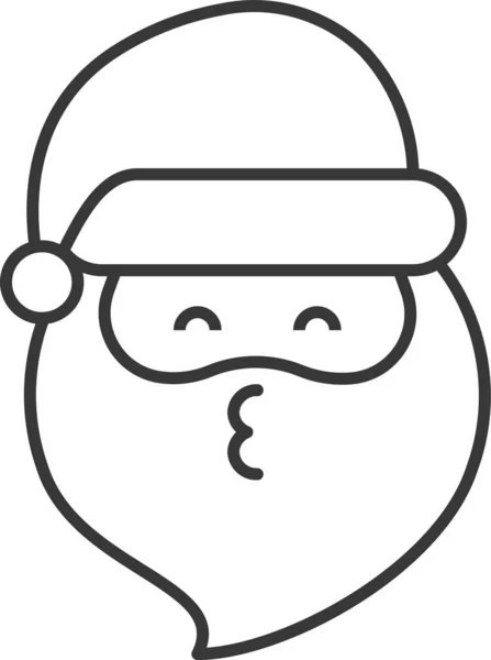 Avartar Emoji Santa Icono Estilo Esquema — Vector de stock