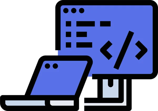 Desarrollo Icono Programador Computadoras — Vector de stock