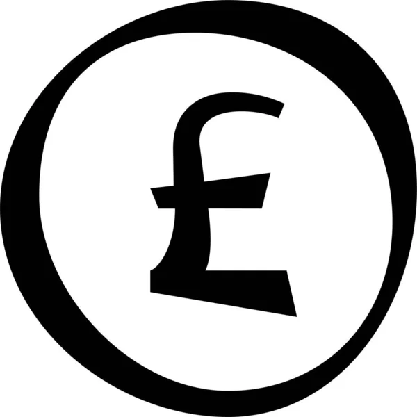 Cash Circle Währungssymbol Handgezeichneten Stil — Stockvektor
