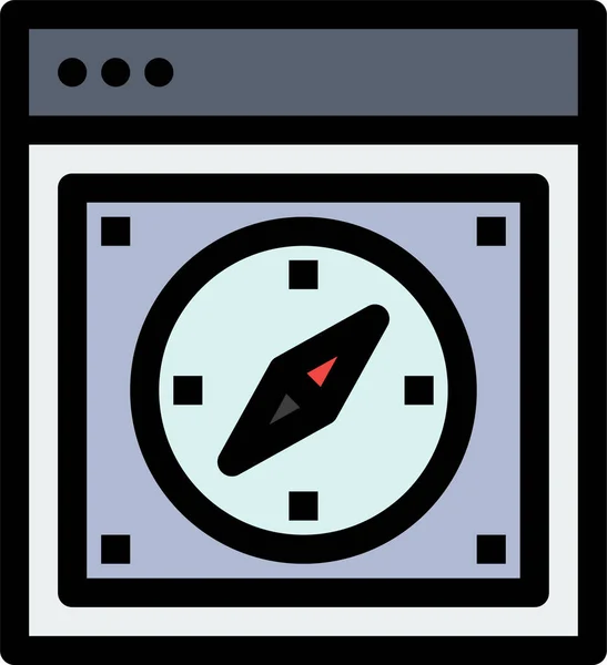 ブラウザコンパスページのアイコン — ストックベクタ