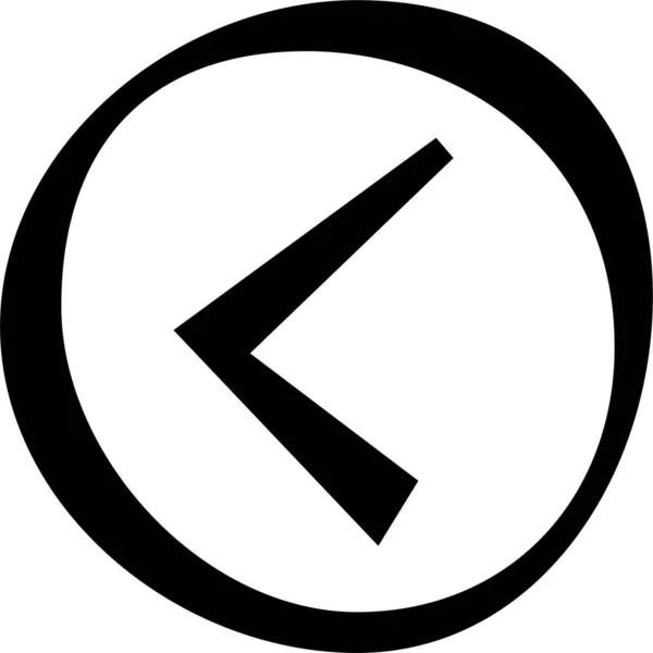 Pijl Cirkel Richting Pictogram Handgetekende Stijl — Stockvector