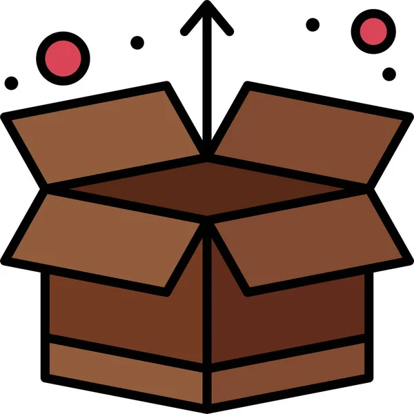 Låda Öppen Förpackning Ikon — Stock vektor