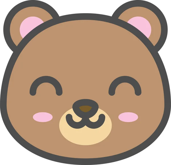 Avatar Bear Cute Icon Filledoutline Style — Stock Vector