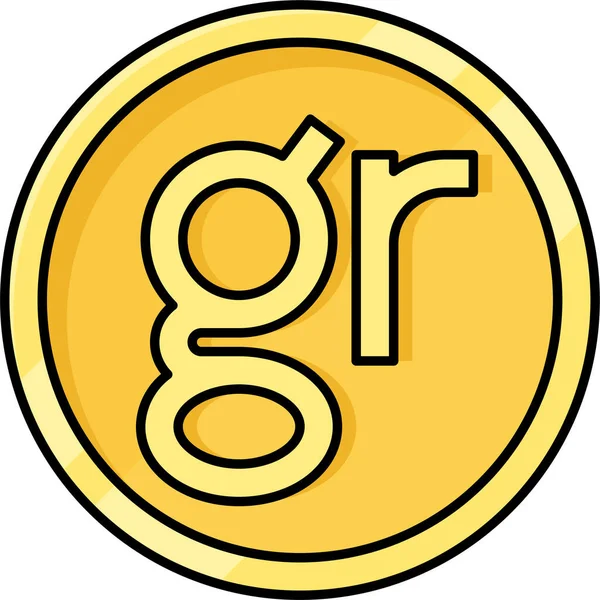 Moneda Moneda Grosz Icono — Vector de stock