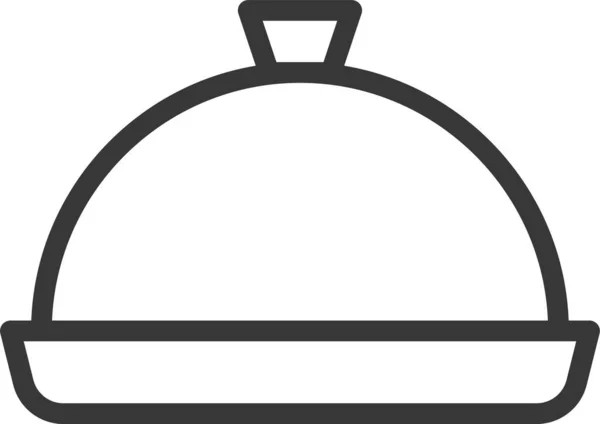 Cloche Dome Kitchen Icon Outline Style — Stock Vector