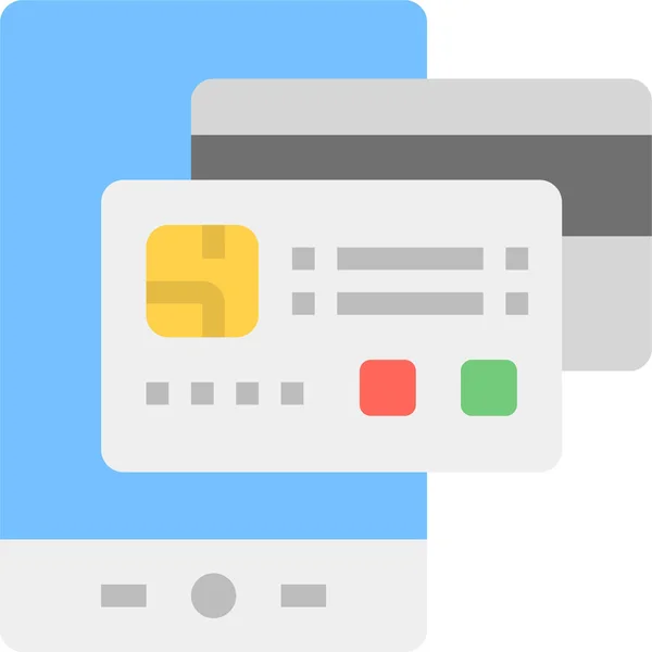 Tarjeta Visita Icono Crédito Estilo Plano — Archivo Imágenes Vectoriales