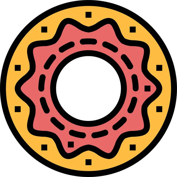Panadería Postre Donut Icono Estilo Filledoutline — Archivo Imágenes Vectoriales