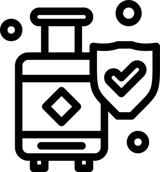 保险行李盾牌图标 — 图库矢量图片