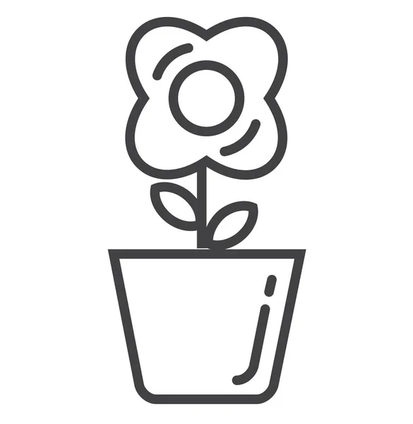 Flor Floral Icono Jardín Estilo Del Esquema — Vector de stock