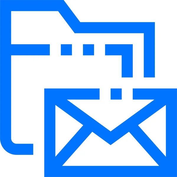 Kommunikations Mail Ordner Symbol Umrissstil — Stockvektor