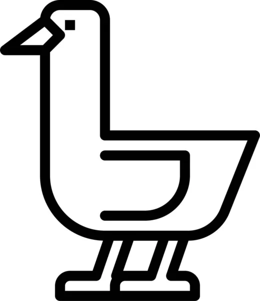 动物鹅家禽图标的轮廓风格 — 图库矢量图片
