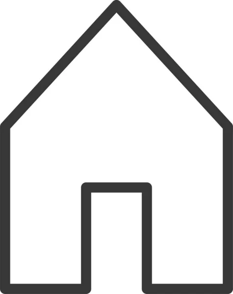 Κτίριο Κατασκευή Σπίτι Εικονίδιο Στυλ Περίγραμμα — Διανυσματικό Αρχείο