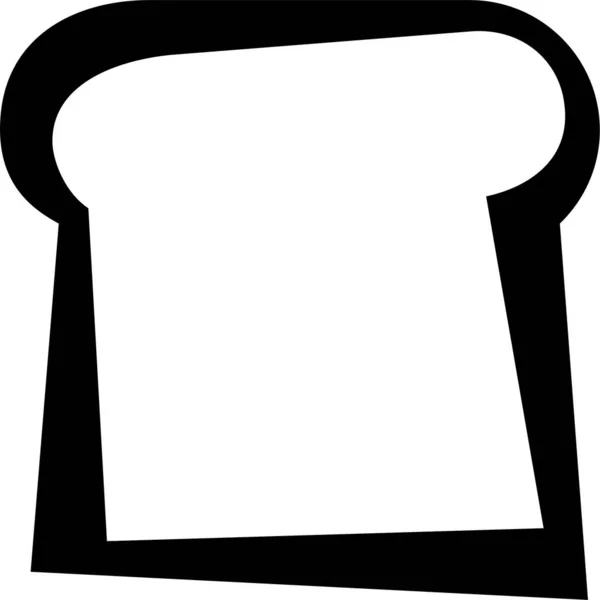 Toast Bread Breakfast Icon Handdrawn Style — Stock vektor