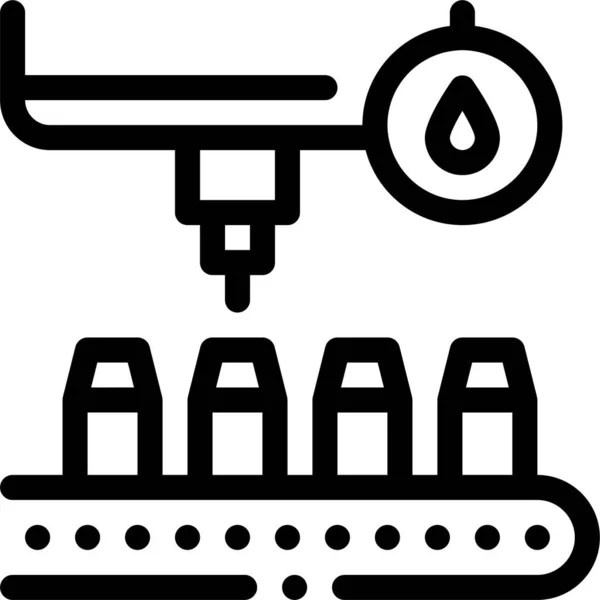 Bottle Can Conveyor Icon —  Vetores de Stock