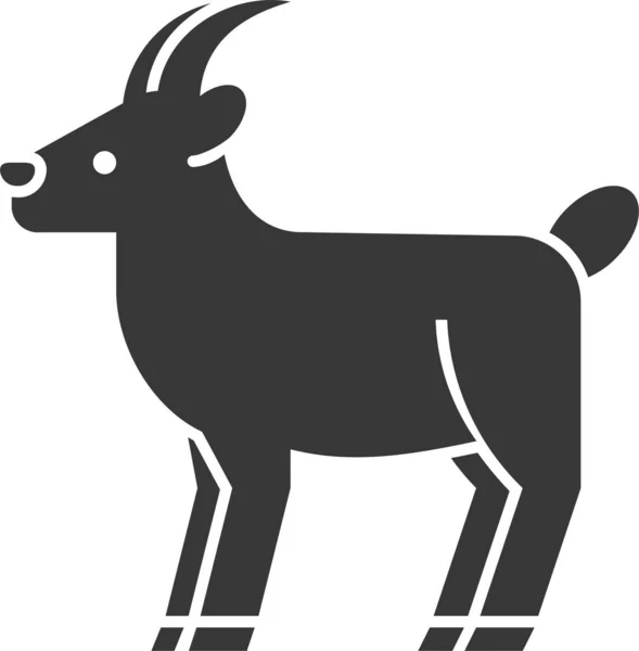 Animal Cabra Mamífero Icono Estilo Sólido — Vector de stock