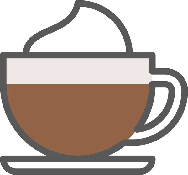 Bebida Capuchino Icono Del Café Estilo Filledoutline — Archivo Imágenes Vectoriales