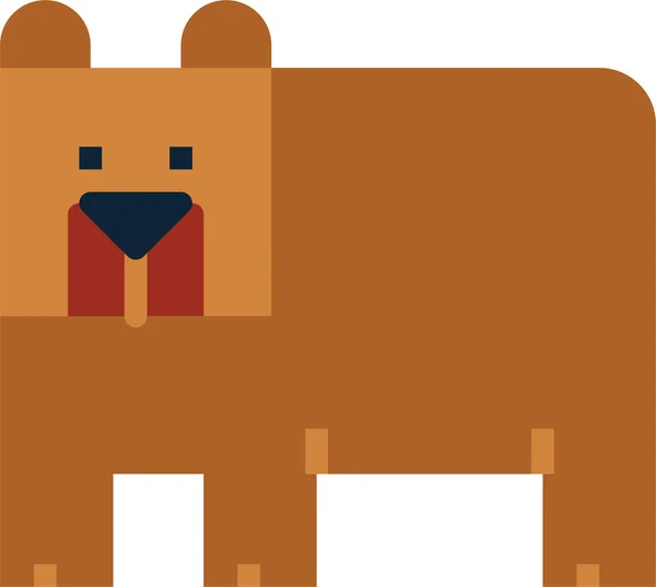 Bear Mammal Wildlife Icon Flat Style — Vetor de Stock