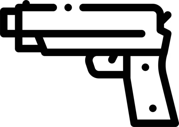 Gun Iron Police Icon Outline Style —  Vetores de Stock