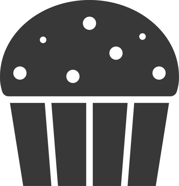 Cupcake Desser Food Icon Solid Style — Διανυσματικό Αρχείο