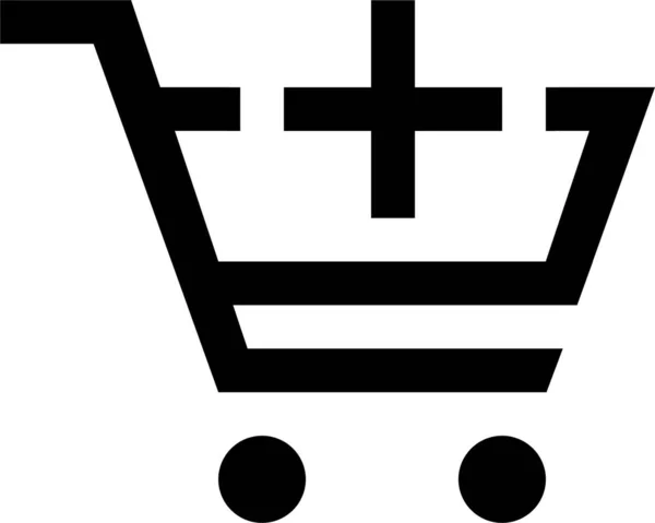 Einkaufen Commerce Symbol Umrissen Hinzufügen — Stockvektor