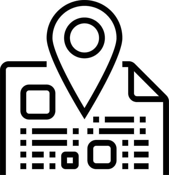 Documento Gps Icono Infomación Estilo Esquema — Archivo Imágenes Vectoriales