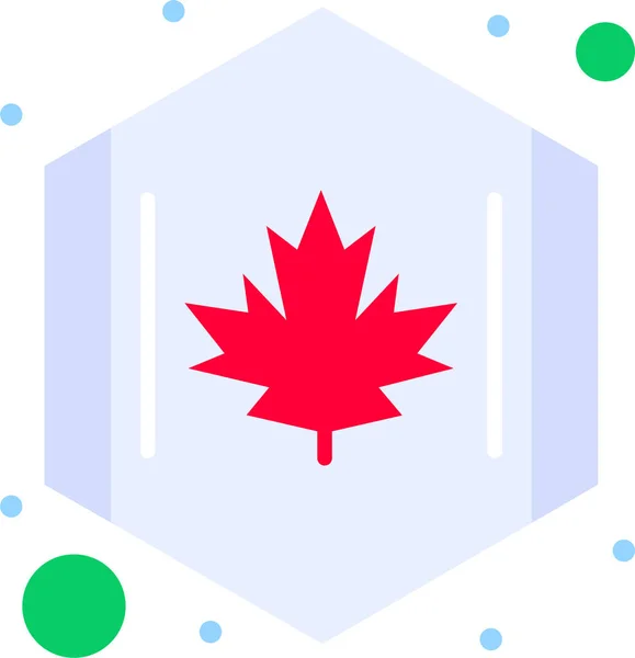 Ícone Bandeira Círculo Canadense — Vetor de Stock