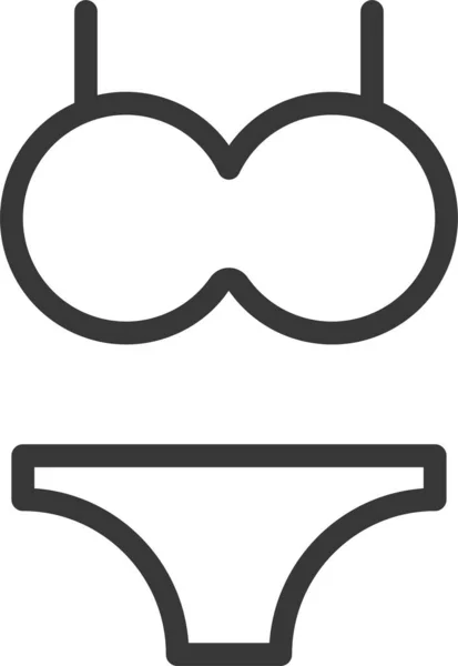 Bikini Bra Summer Icon Outline Style — Διανυσματικό Αρχείο