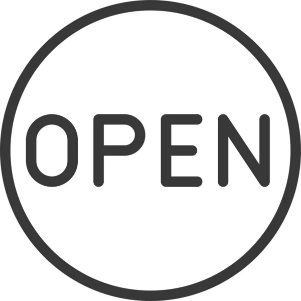 Business Open Teken Pictogram Omtrek Stijl — Stockvector