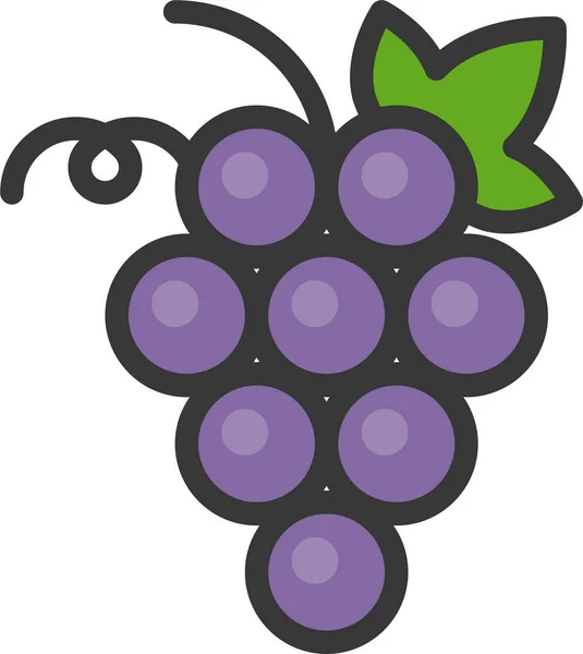 Fruits Grape Food Icon Filledoutline Style — Vetor de Stock