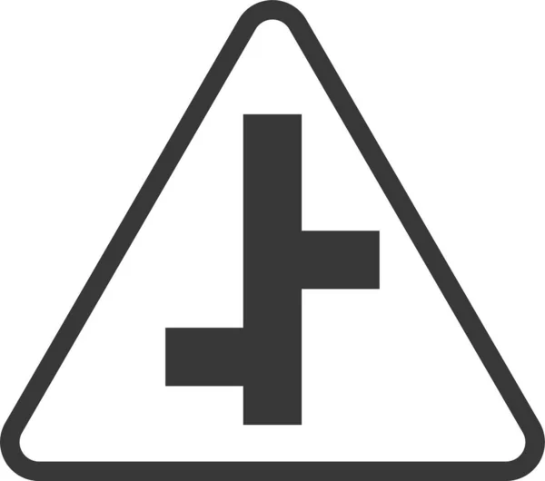 Panneau Intersection Interdiction Icône Signalisation Routière Dans Style Solide — Image vectorielle