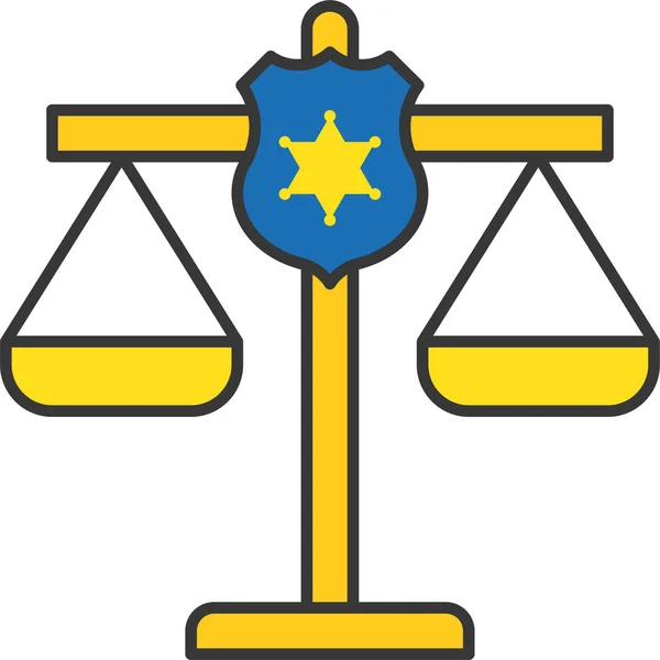 Balance Fair Justice Icon Filledoutline Style — Stock Vector