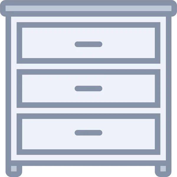 Lademeubelen Home Icon Filedoutline Stijl — Stockvector