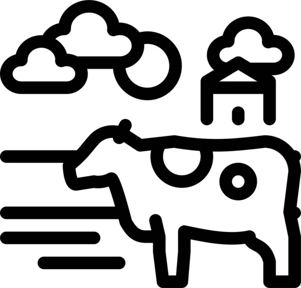 Barn Cow Farming Icon — Stock vektor