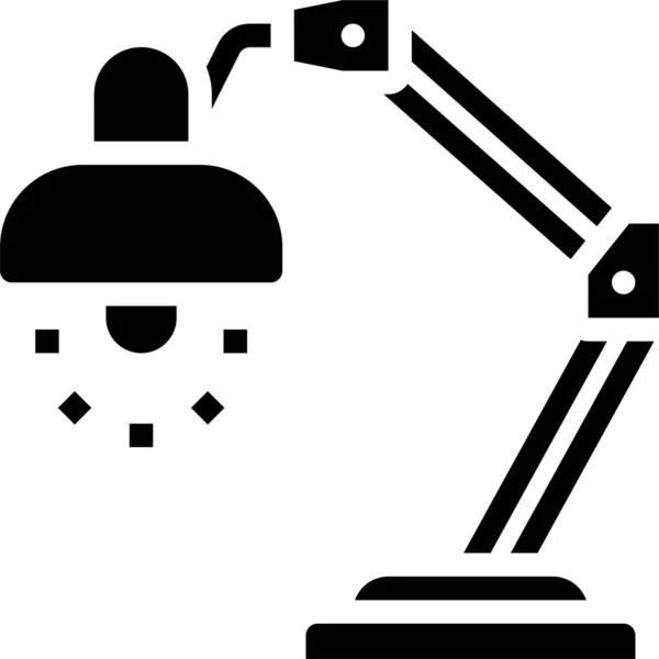 Ícone Luz Lâmpada Mesa Estilo Sólido —  Vetores de Stock