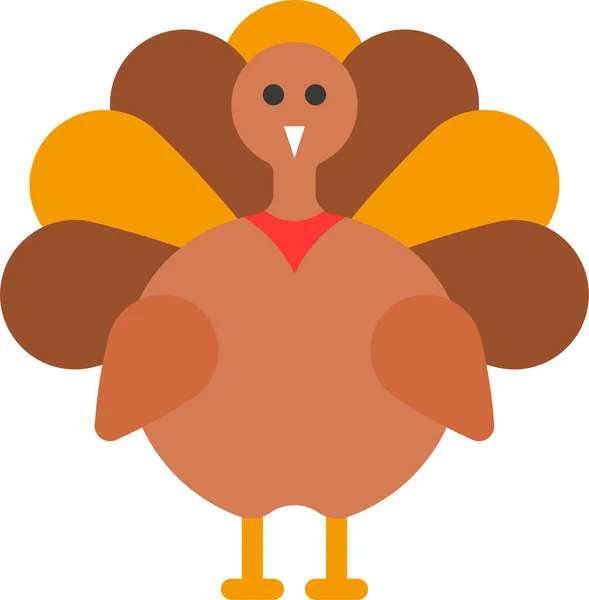 Animal Bird Thanksgiving Icon Flat Style — Stock Vector
