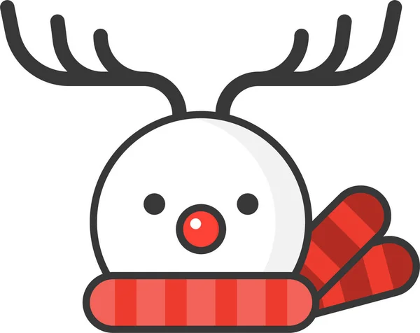 Christmas Snow Snowman Icon Filledoutline Style — Stock Vector