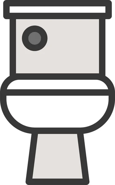 Bathroom Flush Toilet Lavatory Icon Filledoutline Style — Vetor de Stock