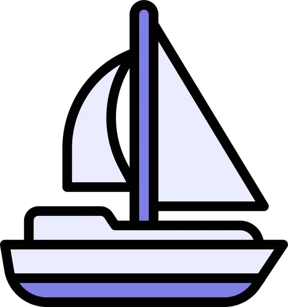 Transport Vehicle Sail Icon Filledoutline Style —  Vetores de Stock