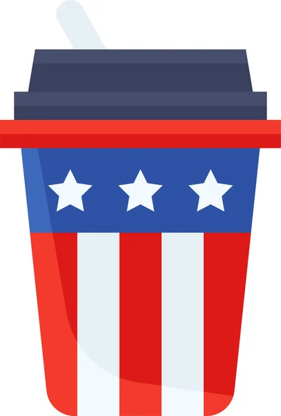 America Beverage Coffee Icon Independencedayus Category — Stock Vector