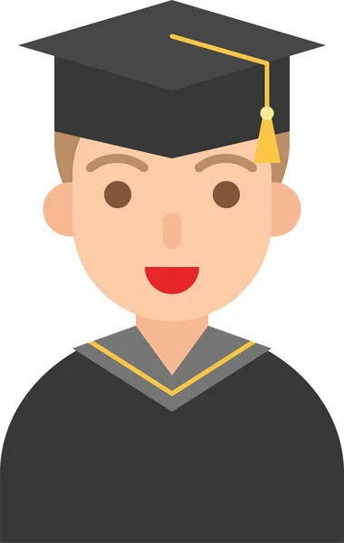 Avatar Graduado Trabajo Icono — Vector de stock