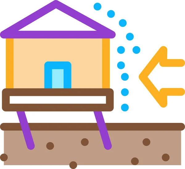 Basis Baksteen Gebouw Pictogram — Stockvector