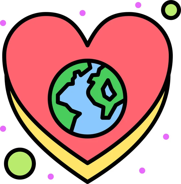 Cuidado Tierra Corazón Icono Ecologíaambientalismo Categoría — Vector de stock