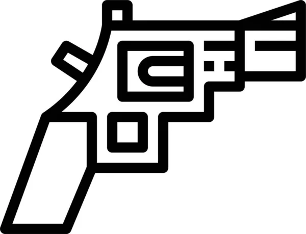 Vuurwapen Revolver Pictogram Omtrek Stijl — Stockvector