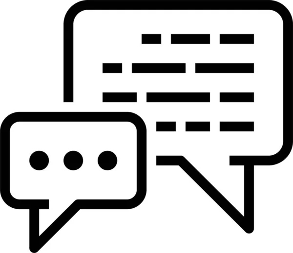 Box Chat Gesprek Pictogram Grote Lijnen Stijl — Stockvector