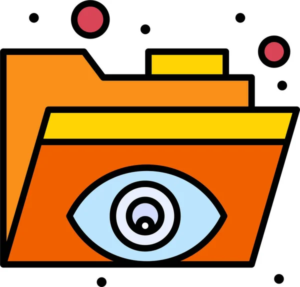 Ícone Proteção Pasta Olho — Vetor de Stock