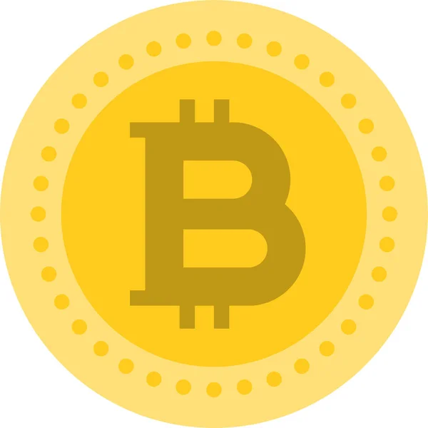 Blockchain Ícone Criptomoeda Bitcoin Estilo Plano — Vetor de Stock