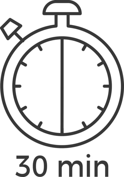 Saat Kronometre Zaman Simgesi Ana Hat Biçiminde — Stok Vektör